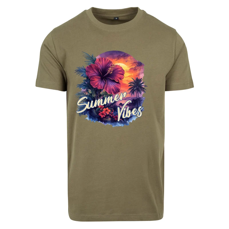 Hibiskus Summer Vibes T-Shirt – Damen Shirt mit tropischem Summer-Print