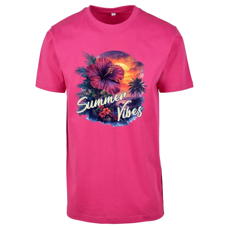 Hibiskus Summer Vibes T-Shirt – Damen Shirt mit tropischem Summer-Print
