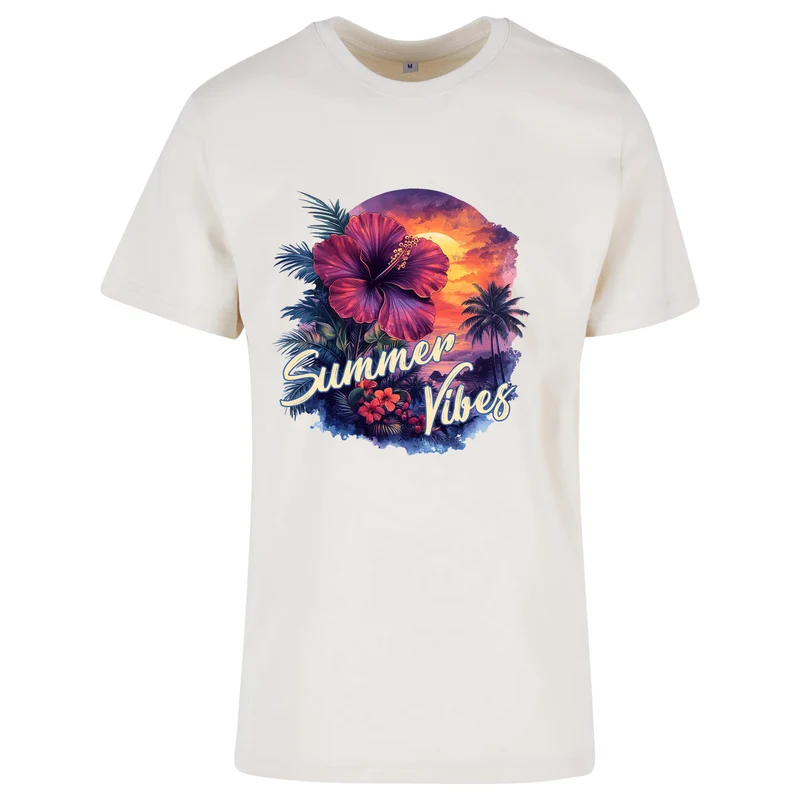 Hibiskus Summer Vibes T-Shirt – Damen Shirt mit tropischem Summer-Print