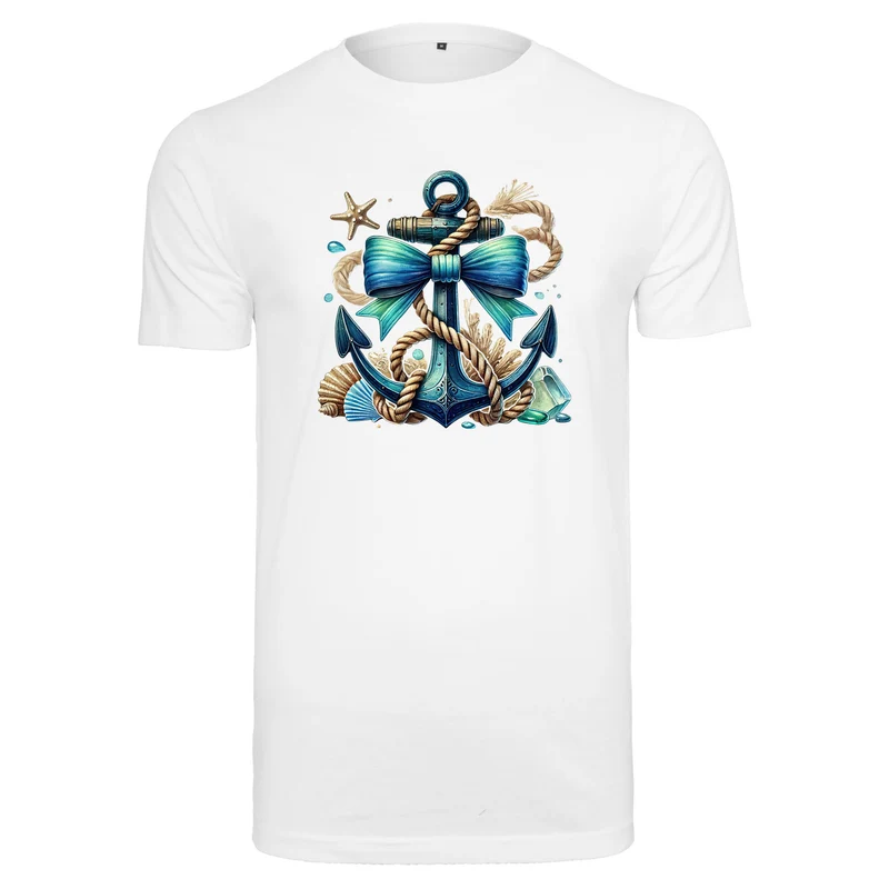 Anker Türkis T-Shirt – Damen Shirt mit maritimem Anker-Print