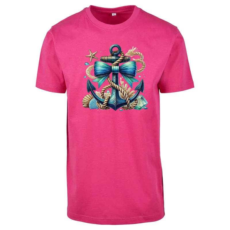 Anker Türkis T-Shirt – Damen Shirt mit maritimem Anker-Print
