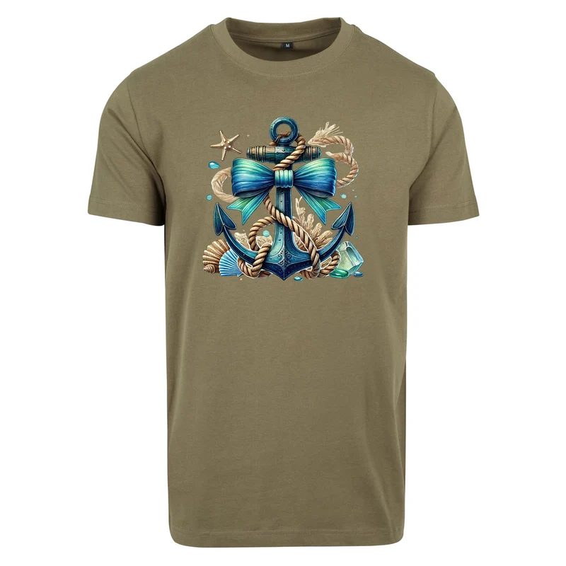 Anker Türkis T-Shirt – Damen Shirt mit maritimem Anker-Print