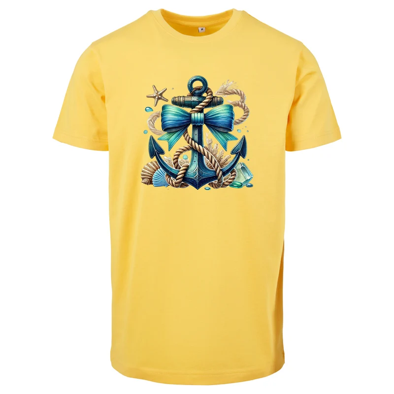 Anker Türkis T-Shirt – Damen Shirt mit maritimem Anker-Print