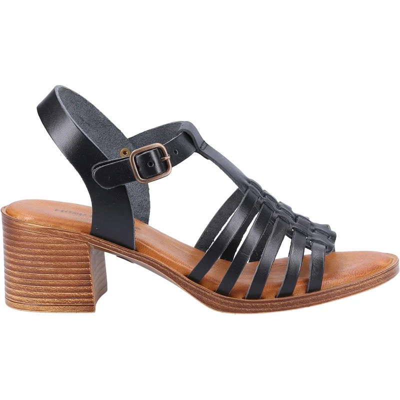 Hush Puppies Damen Greta Ledersandale - Schwarz