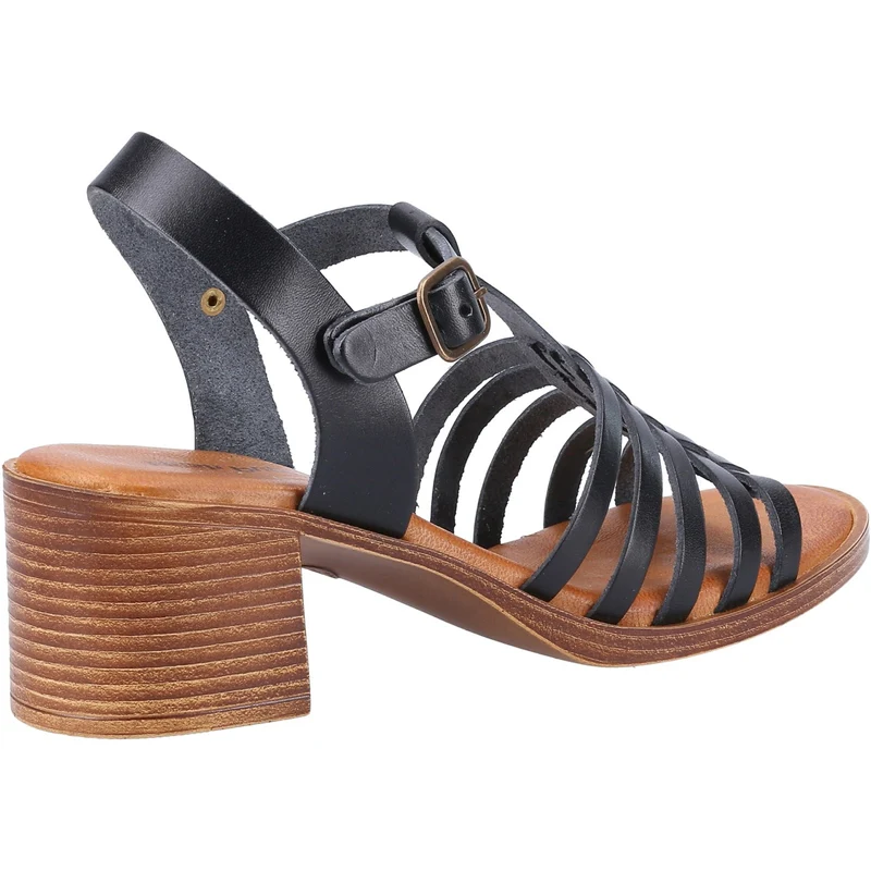 Hush Puppies Damen Greta Ledersandale - Schwarz