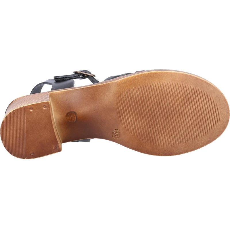 Hush Puppies Damen Greta Ledersandale - Schwarz
