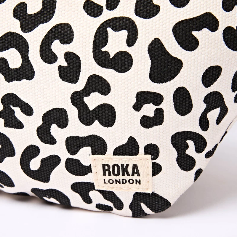 ROKA Mill Hill Umhängetasche aus Baumwoll-Canvas | Sommer-Leopardenmuster