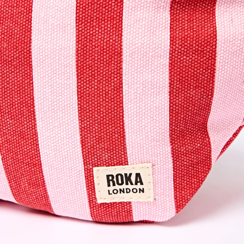 ROKA Mill Hill Umhängetasche aus Baumwoll-Canvas | Erdbeerstreifen