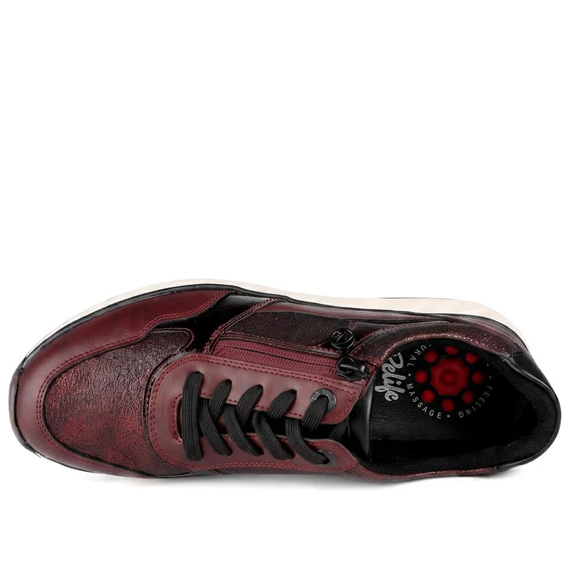 Relife Zip & Lace Up Trainers - RELIF44023 / 329 644 - Burgundy