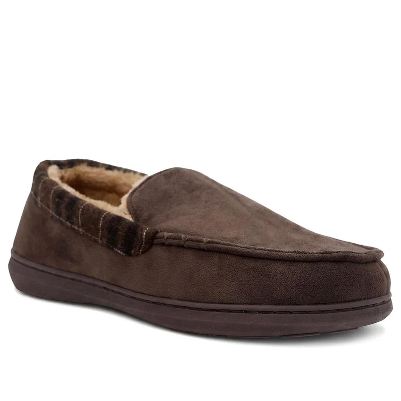 Fur-Lined Slippers - GALOP40021 / 326 305 - Brown Multi