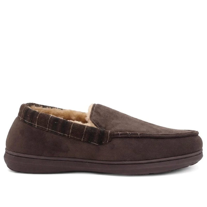 Fur-Lined Slippers - GALOP40021 / 326 305 - Brown Multi