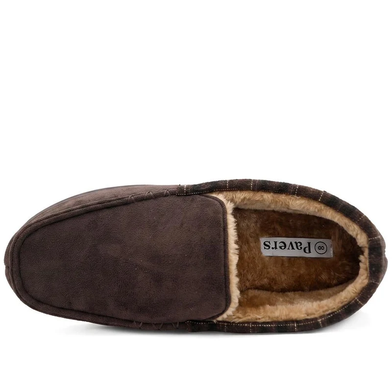Fur-Lined Slippers - GALOP40021 / 326 305 - Brown Multi