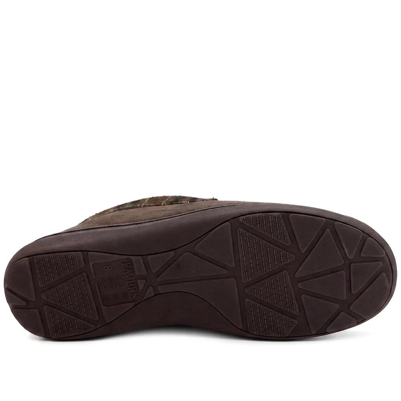 Fur-Lined Slippers - GALOP40021 / 326 305 - Brown Multi