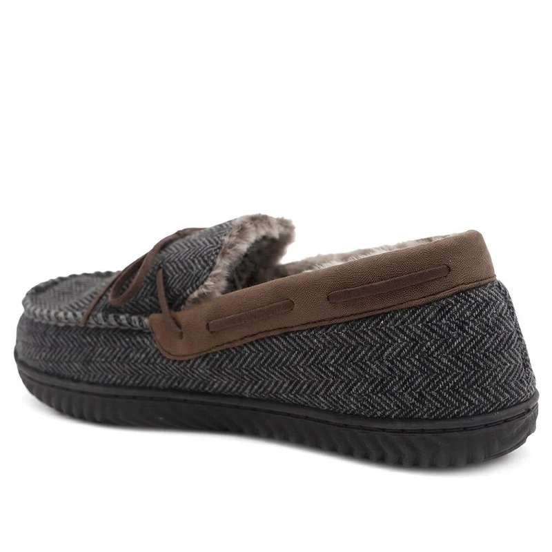 Fur-Lined Slippers - GALOP40027 / 326 308 - Grey Multi