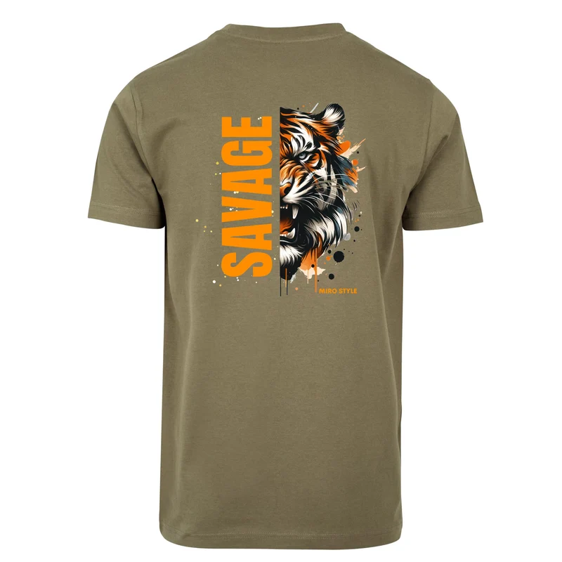 Savage Tiger MIRO Style T-Shirt – Shirt mit markantem Tiger-Backprint