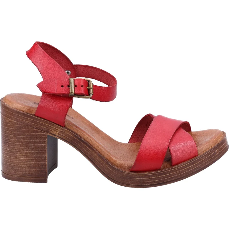 Hush Puppies Damen-Sandale „Georgia“ aus Leder – Rot