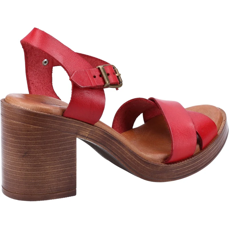 Hush Puppies Damen-Sandale „Georgia“ aus Leder – Rot