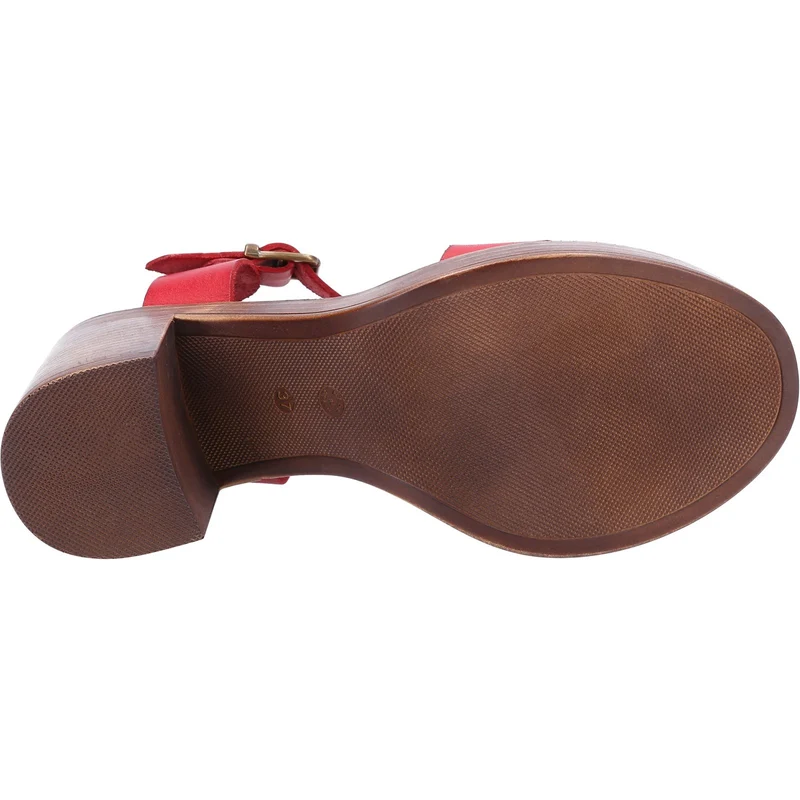 Hush Puppies Damen-Sandale „Georgia“ aus Leder – Rot