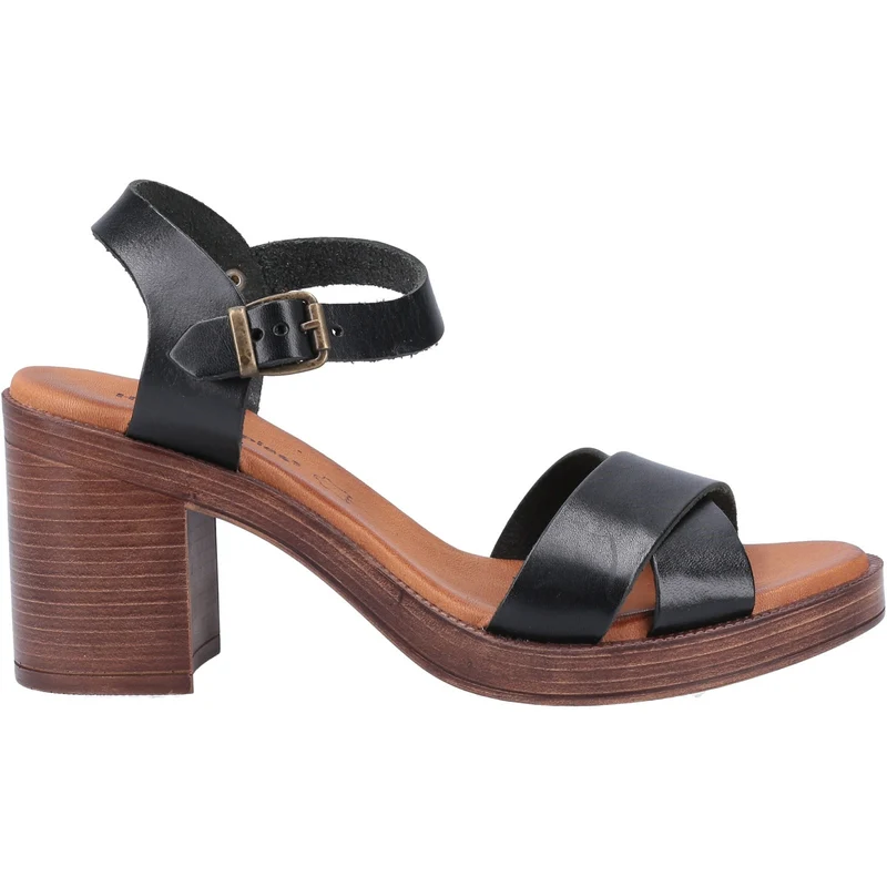 Hush Puppies Damen-Sandale „Georgia“ aus Leder – Schwarz