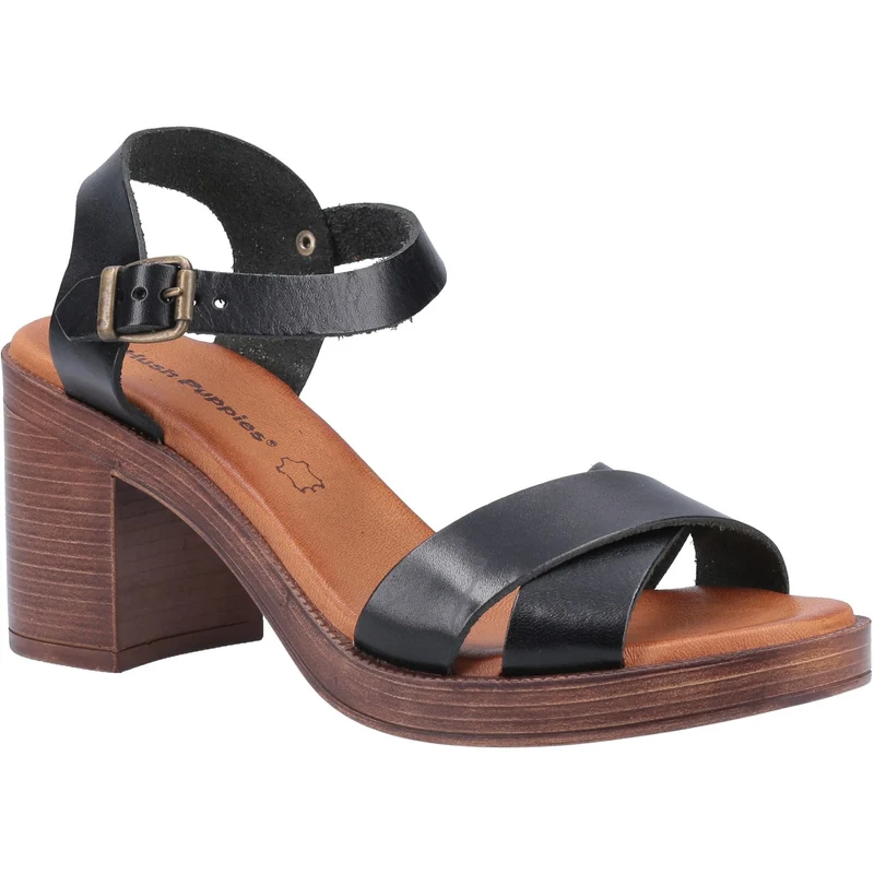 Hush Puppies Damen-Sandale „Georgia“ aus Leder – Schwarz