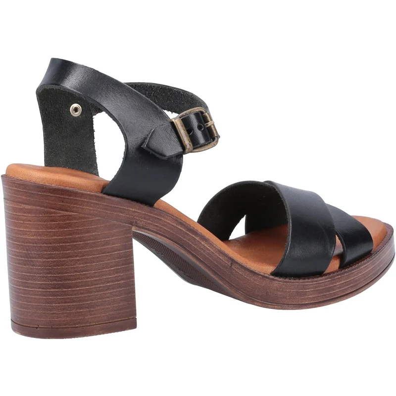 Hush Puppies Damen-Sandale „Georgia“ aus Leder – Schwarz