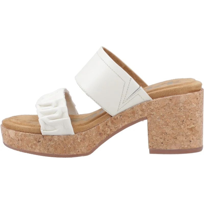 Hush Puppies Damen-Sandalen mit Absatz, Modell Poppy | Creme
