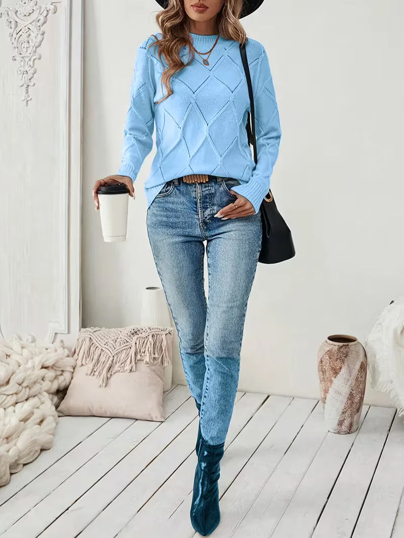 Filisha – Strick Pullover Mit Rundhalsausschnitt