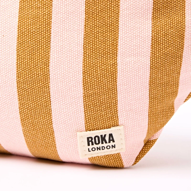 ROKA Mill Hill Umhängetasche aus Baumwoll-Canvas | Roségoldener Streifen
