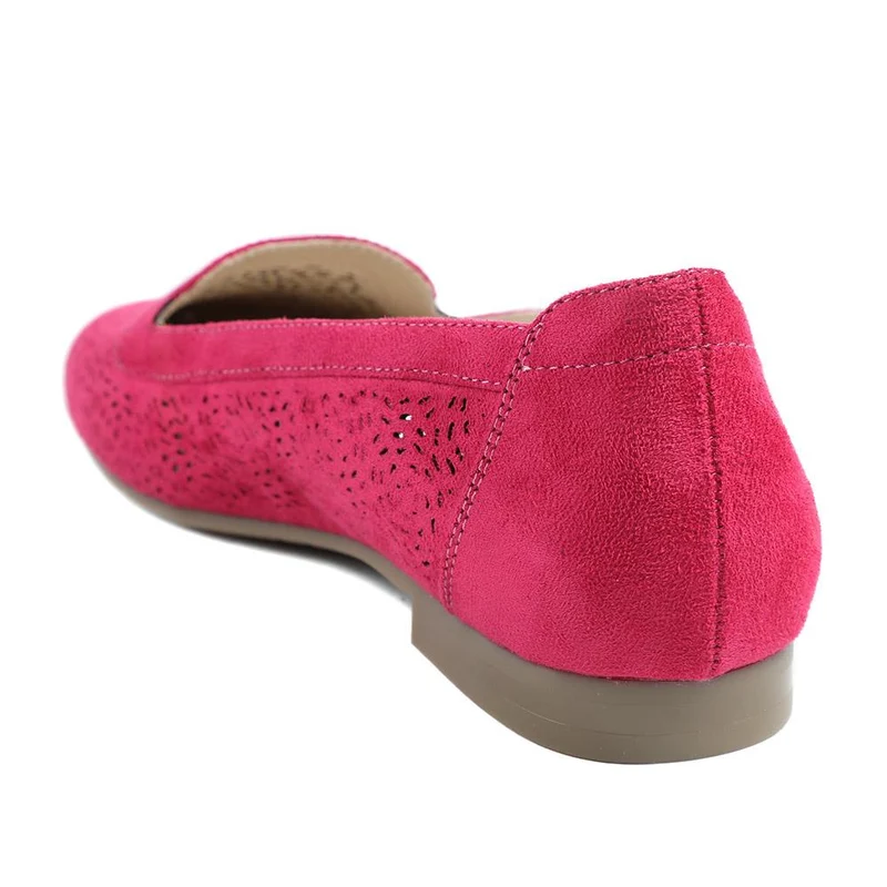 Wide Fit Laser Cut Slip On Shoes - WK43013 / 329 000 - Fuschia