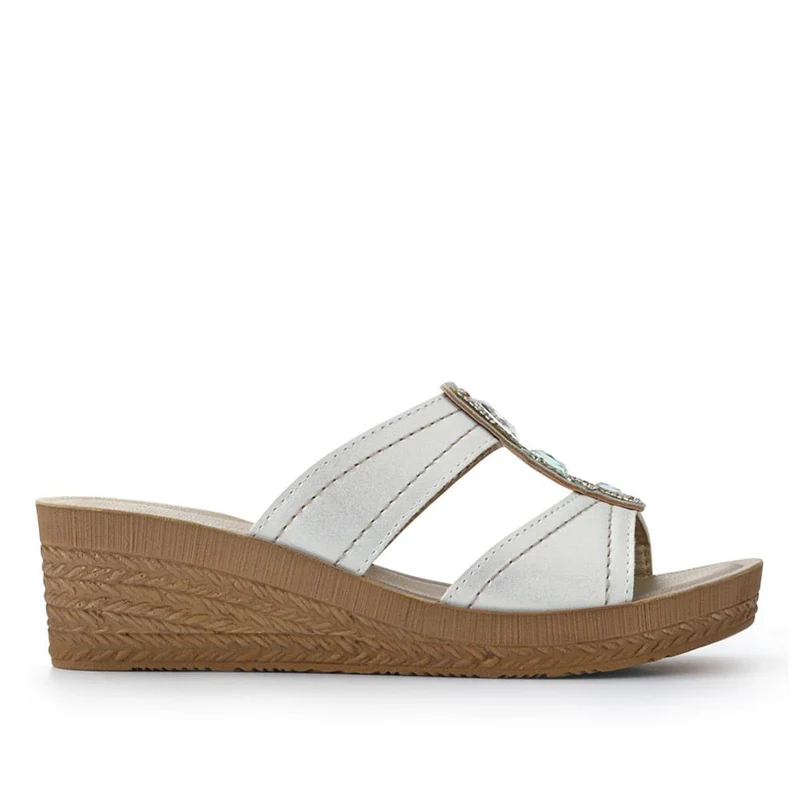 Extra-Cushioned Slip-On Wedge Mules - INB41019 / 327 504 - White