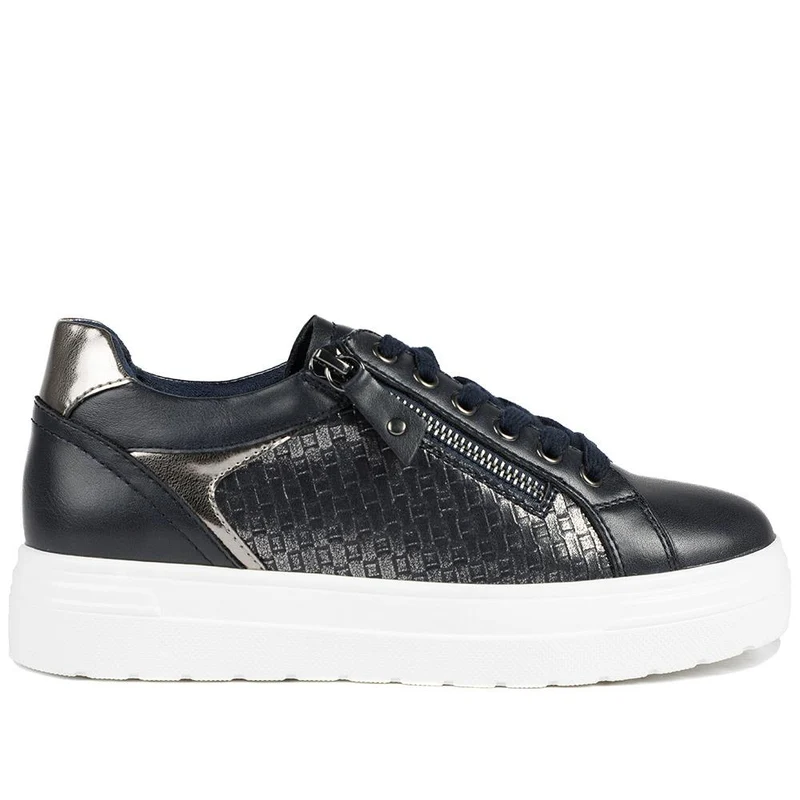 Wide Fit Chunky Lace-Up Trainers - WBINS41001 / 326 810 - Navy