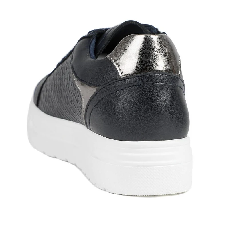 Wide Fit Chunky Lace-Up Trainers - WBINS41001 / 326 810 - Navy