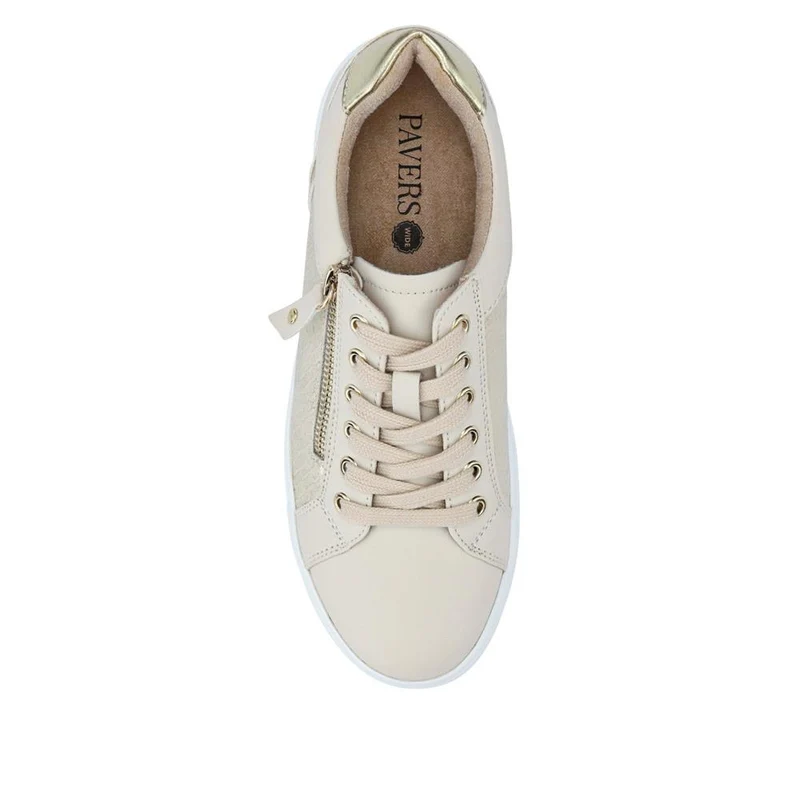 Wide Fit Chunky Lace-Up Trainers - WBINS41001 / 326 810 - Beige