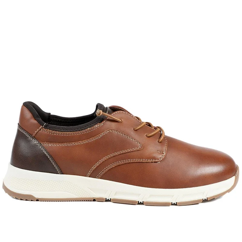 Casual Lace Up Shoes With Grip Sole - WBINS42063 / 327 870 - Tan