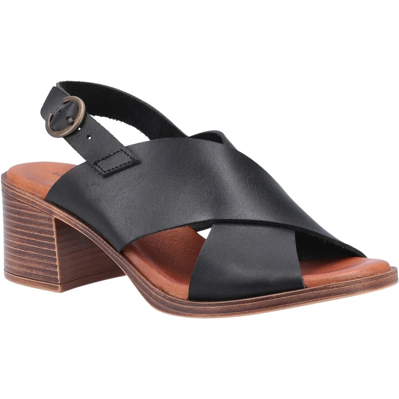 Hush Puppies Damen Gabrielle Ledersandale – Schwarz