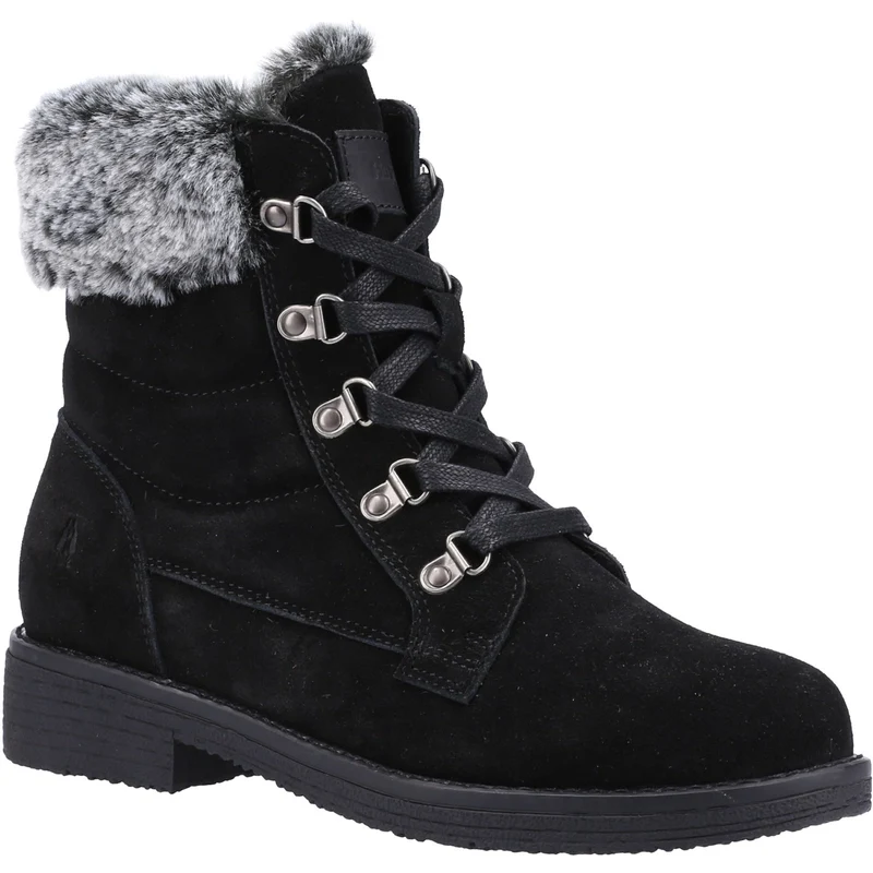 Hush Puppies Florence Wildleder-Mittelstiefel für Damen – Schwarz