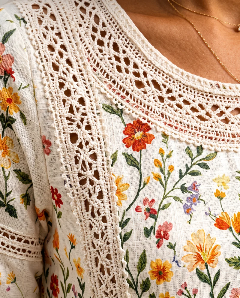 Lejina – Midi-Kleid „Blumenwiesen-Anhänger“