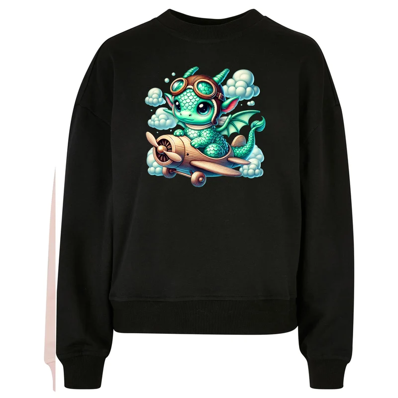 Ladies Oversized Sweatshirt - Drache Flugzeug