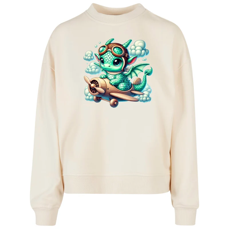 Ladies Oversized Sweatshirt - Drache Flugzeug