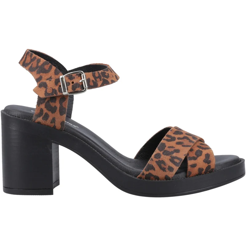 Hush Puppies Georgia Damen-Sandalen mit Absatz | Leopardenmuster