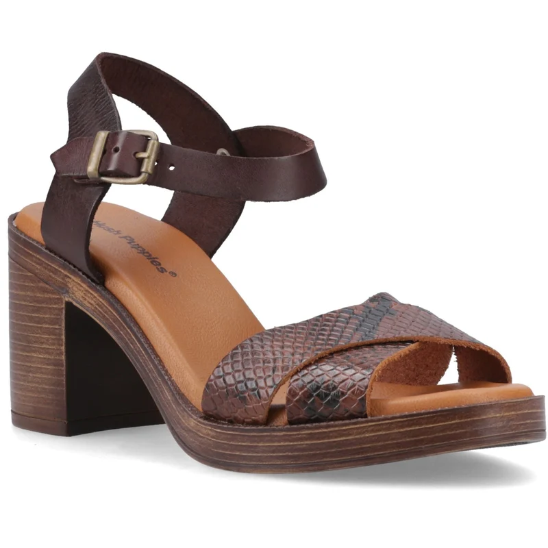 Hush Puppies Georgia Damen-Sandalen mit Absatz | Schokoladenbraun