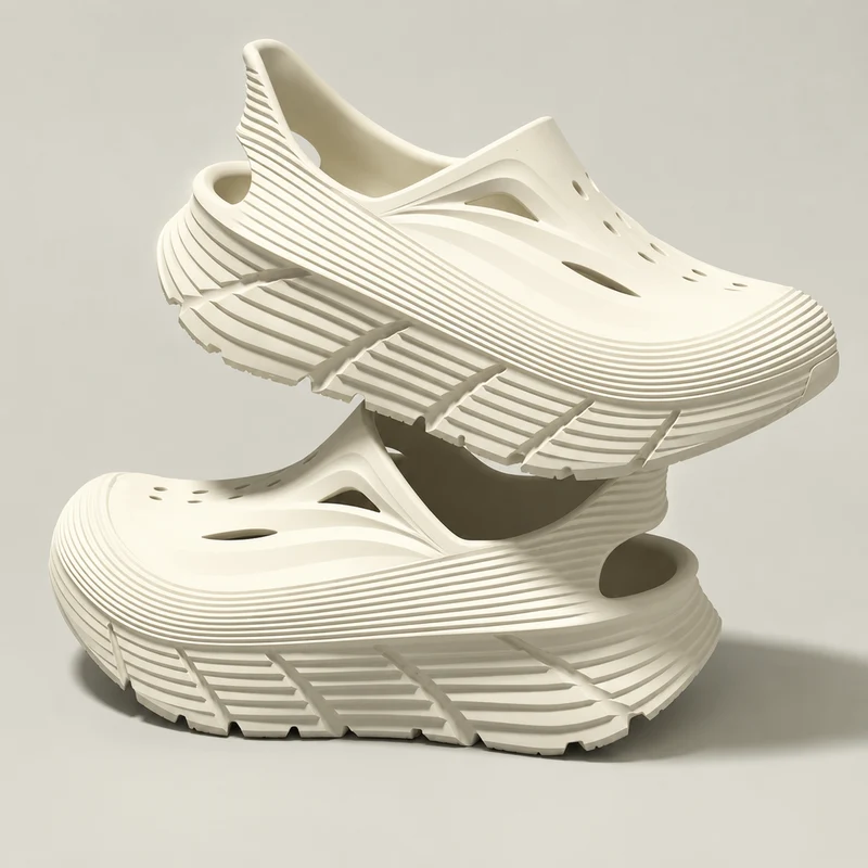 Lukasz – Belüftete Slipper mit klobigen Sohlen