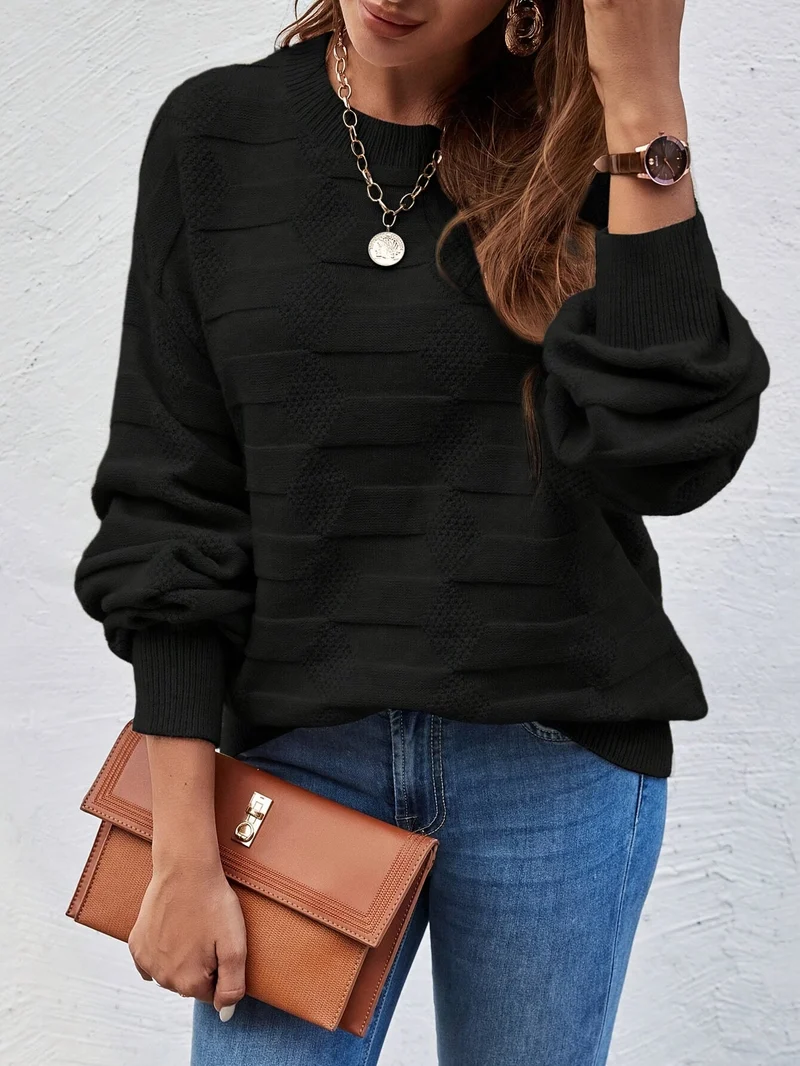 Annastina - Lässiger Langarm Pullover Mit Rundhalsausschnitt