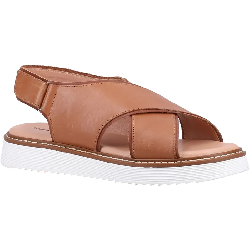 Hush Puppies Damen-Sandalen „Clarissa“ aus überkreuztem Leder – Hellbraun
