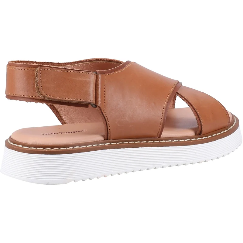 Hush Puppies Damen-Sandalen „Clarissa“ aus überkreuztem Leder – Hellbraun