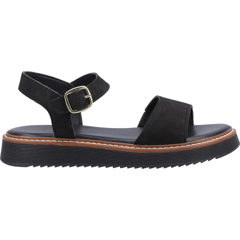 Hush Puppies Damen-Sandale „Cassie“ aus Leder – Schwarz