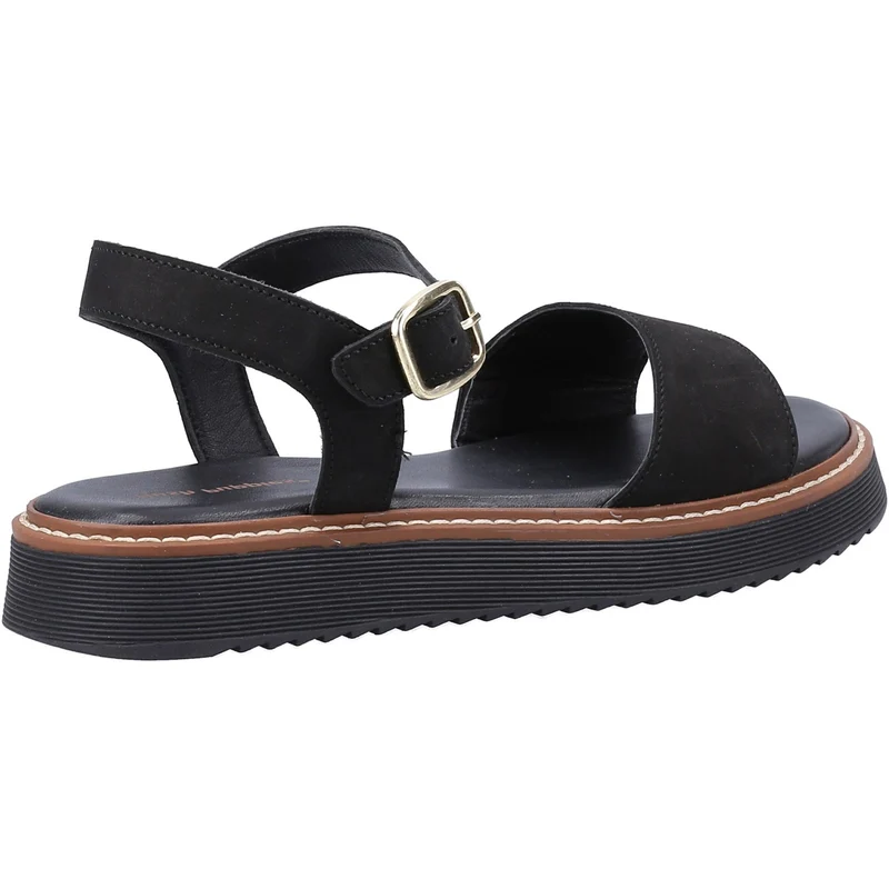 Hush Puppies Damen-Sandale „Cassie“ aus Leder – Schwarz