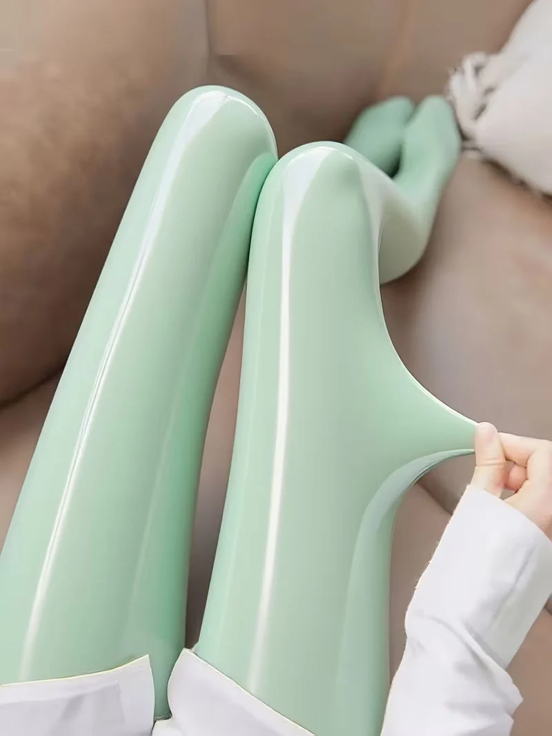 Bekah – Hochglänzende Stretch Strumpfhose Mit Fußteil