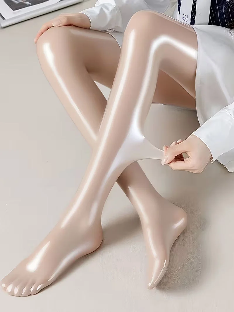 Bekah – Hochglänzende Stretch Strumpfhose Mit Fußteil