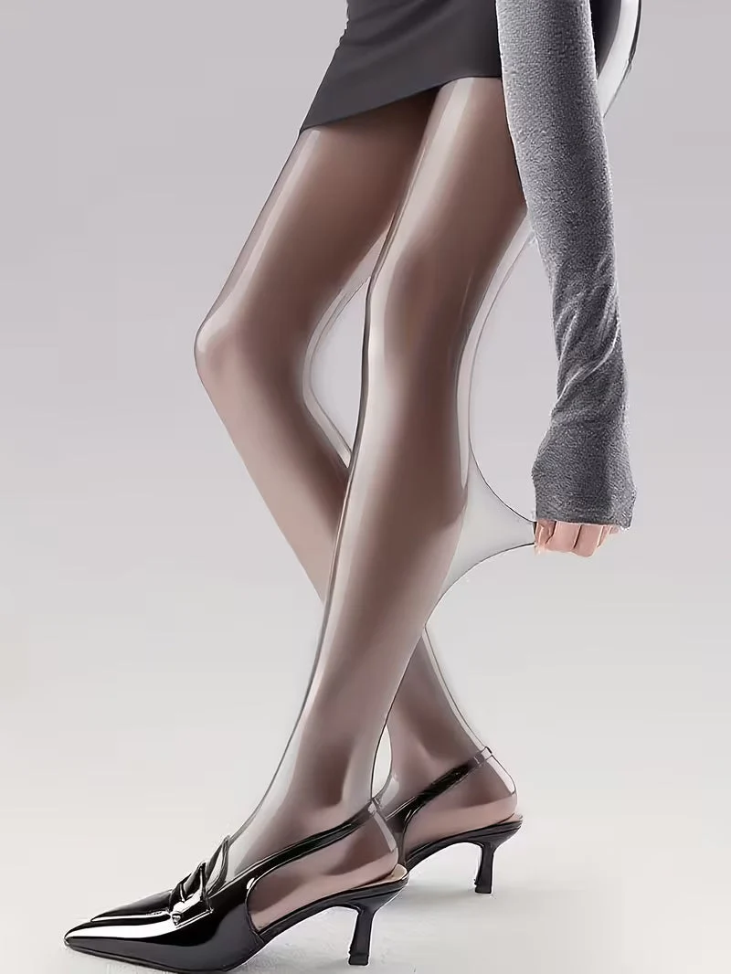 Bekah – Hochglänzende Stretch Strumpfhose Mit Fußteil
